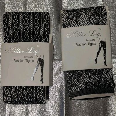 Black Fishnet Fashion Tights 2 Pack